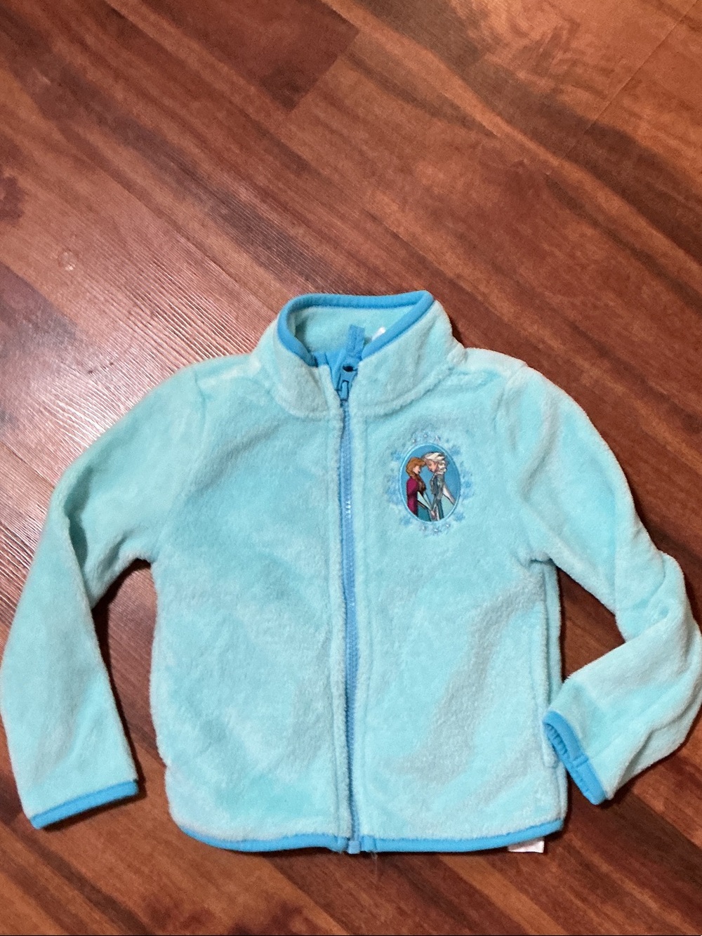 Disney Light Blue Fleece Hoodie with Frozen Chest Graphic sz 2 great condition